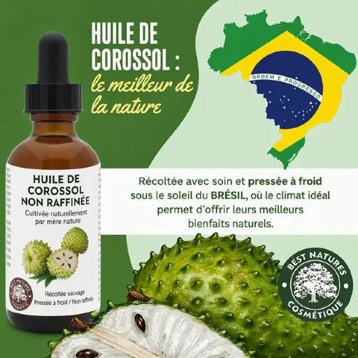 Huile de corossol (bio, pressée à froid, non raffinée)